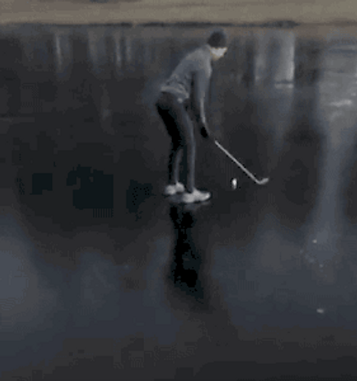 Funny Golf On Ice Fail GIF