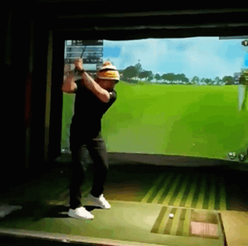 Funny Golf Simulator Fail GIF