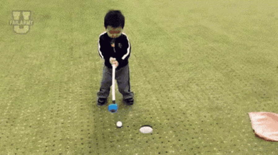 Funny Golf Tantrum Kid GIF