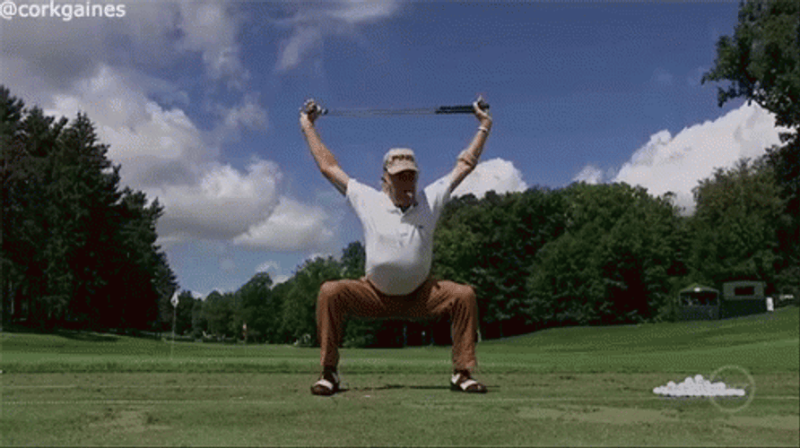 Funny Golf Warm Up Stretch GIF