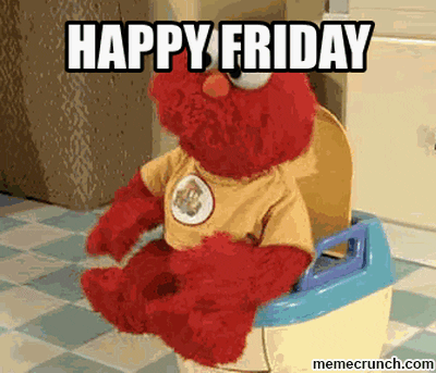 Funny Good Morning Happy Friday Elmo In Toilet GIF