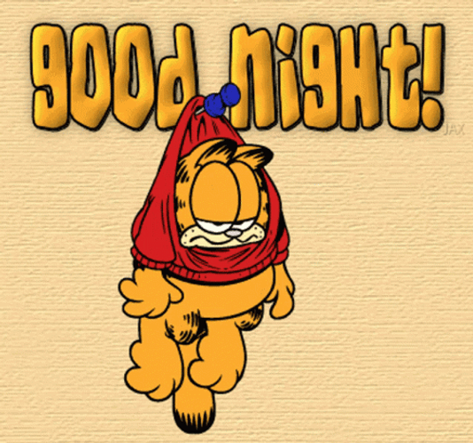 Funny Good Night Hanging Garfield GIF 