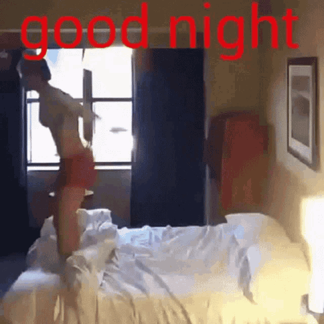 Funny Good Night Sleep Back Flip Bed Meme GIF