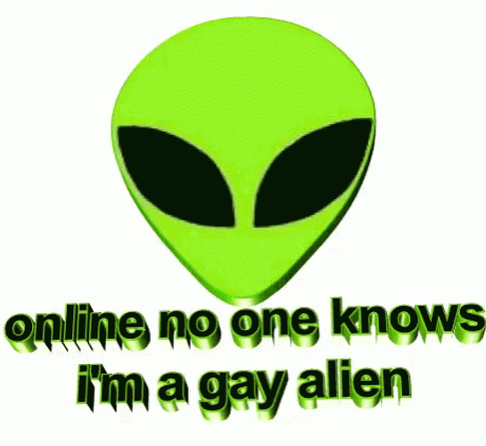 Funny Green Gay Alien GIF