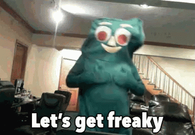 Funny Gumby Suit Sexy Dancing GIF