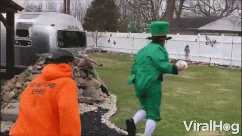 Funny Guy Chasing Down Leprechaun GIF