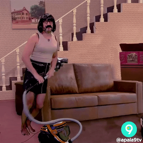Funny Guy Iconic Freddie Mercury Vacuuming Parody GIF