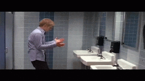 Funny Guy Mental Breakdown In A Bathroom GIF