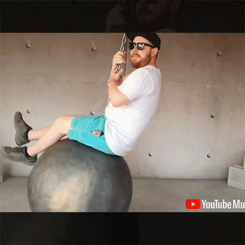 Funny Guy Mimicking Miley Cyrus Wrecking Ball GIF