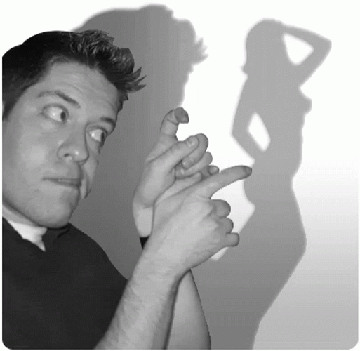 Funny Guy Playing With Shadow GIF