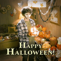 Funny Halloween Happy Birthday Blow Cake GIF