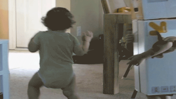 Funny Halloween Kids Playing Robot Costume GIF
