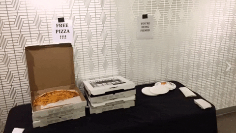Funny Halloween Lunch Time Head Pizza Prank GIF