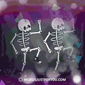 Funny Halloween Skeleton Dancing Partying GIF