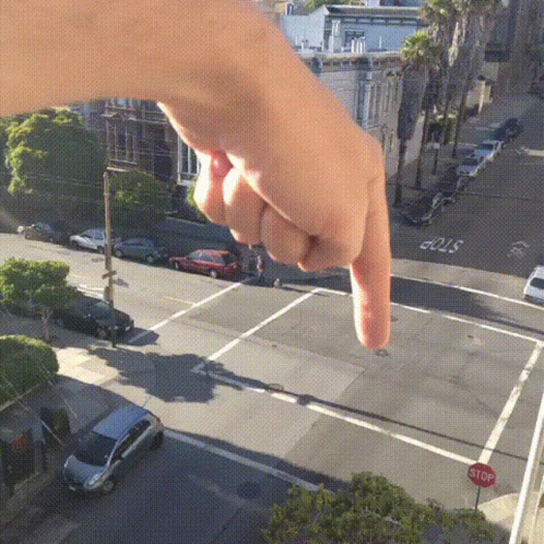 Funny Hand Moving Cars GIF