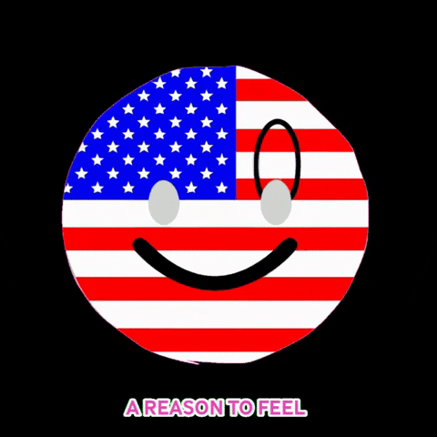 Funny Happy 4th Of July Circle American Flag GIF