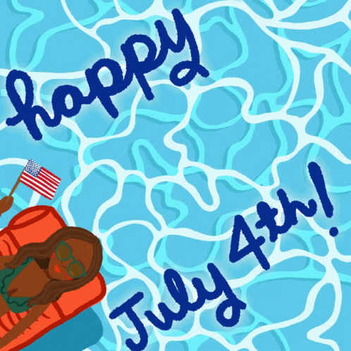 Funny Happy 4th Of July Let's Go Swimming GIF