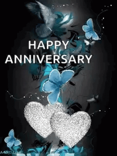 Funny Happy Anniversary Animated Butterfly GIF