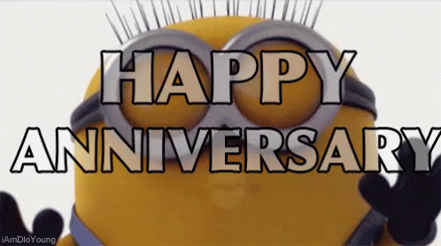 Funny Happy Anniversary Minion GIF