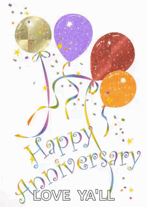 Funny Happy Anniversary Balloons GIF