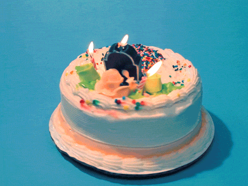 Funny Happy Birthday Grave Cake GIF