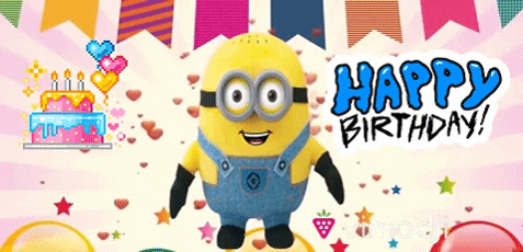 Funny Happy Birthday Minions Smiling GIF