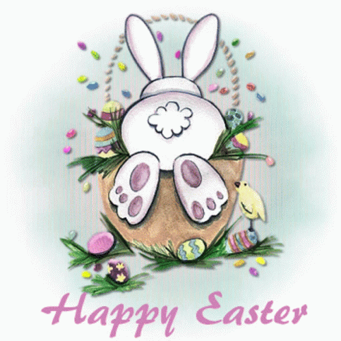 Funny Happy Easter Wiggling Tail GIF