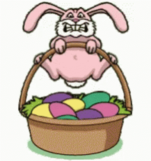 Funny Happy Easter Bunny Laying Eggs GIF