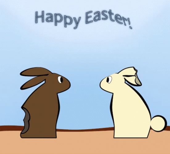 Funny Happy Easter Talking Bunnies GIF
