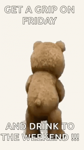Funny Happy Friday Bear Drink GIF
