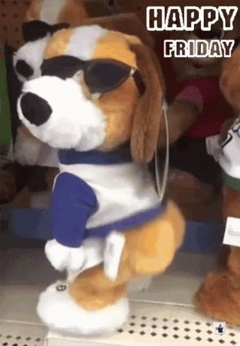 Funny Happy Friday Twerking Dog Plush GIF