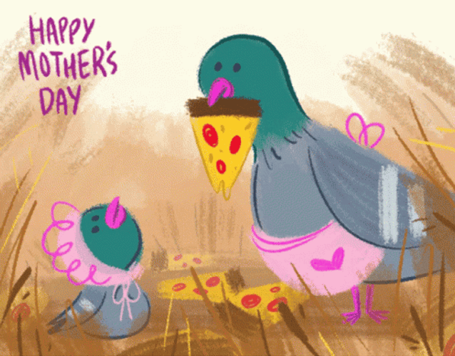 Funny Happy Mothers Day Animated Chickens GIF