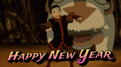 Funny Happy New Year Aang GIF