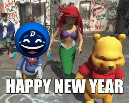Funny Happy New Year Cartoon Dance GIF