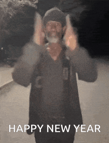 Funny Happy New Year Homeless Guy Dance GIF
