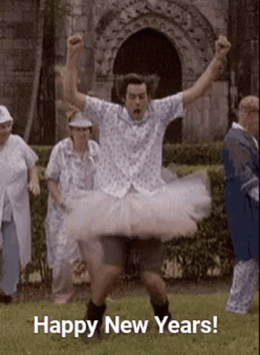 Funny Happy New Year Jim Carrey Dance GIF