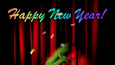 Funny Happy New Year Kermit Shaking GIF