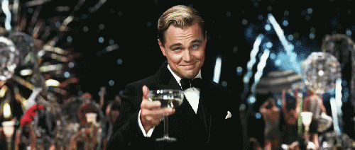 Funny Happy New Year Leonardo Dicaprio Cheers GIF