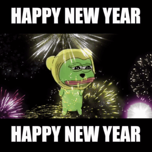Funny Happy New Year Pepe Meme GIF