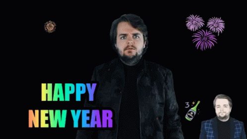 Funny Happy New Year Scary Hyped Guy GIF