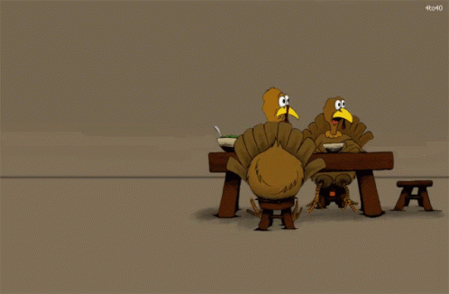 Funny Happy Thanksgiving Three Turkeys GIF