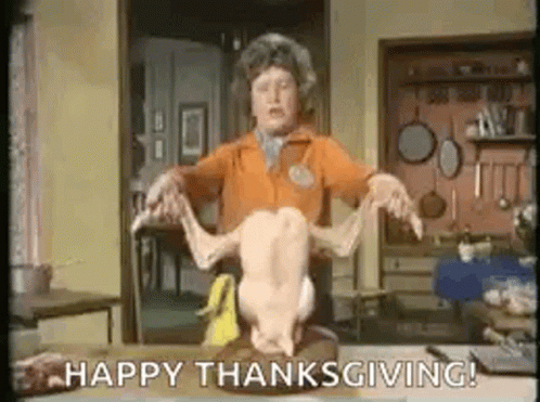 Funny Happy Thanksgiving Featherless Turkey GIF