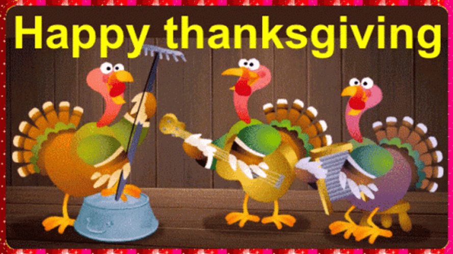 Funny Happy Thanksgiving Animated Turkey GIF
