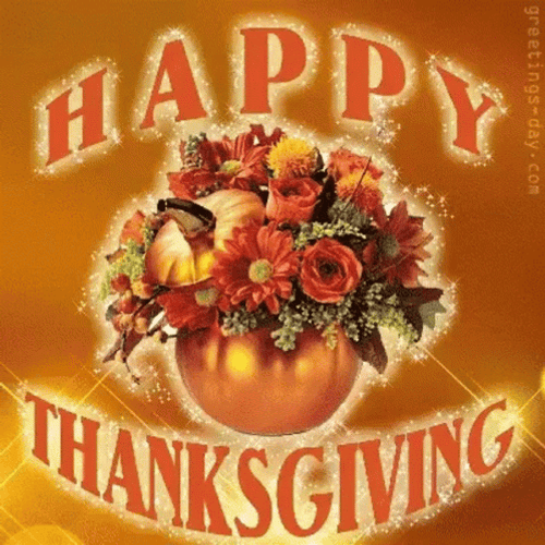 Funny Happy Thanksgiving Bouquet GIF