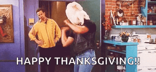 Funny Happy Thanksgiving Dancing Turkey Man GIF