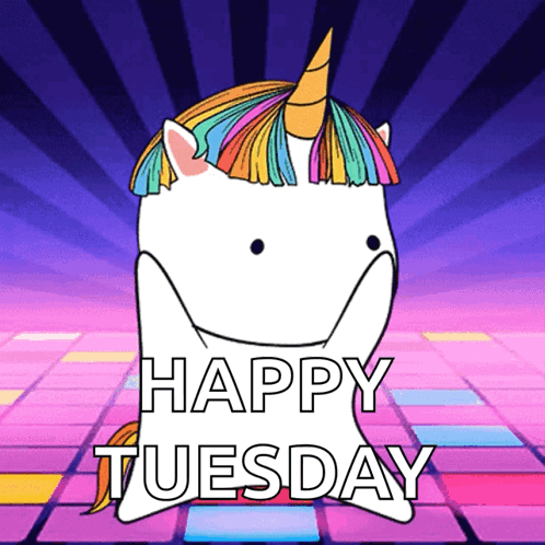 Funny Happy Tuesday Dancing Unicorn GIF
