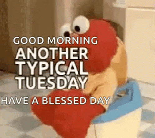 Funny Happy Tuesday Elmo Dancing Toilet Seat GIF