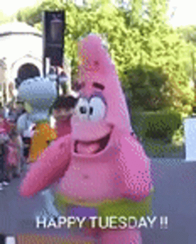 Funny Happy Tuesday Patrick Star And Spongebob GIF