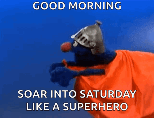 Funny Happy Tuesday Puppet Grover Flying GIF