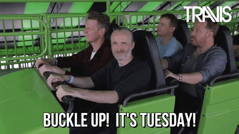 Funny Happy Tuesday Travis Roller Coaster Ride GIF